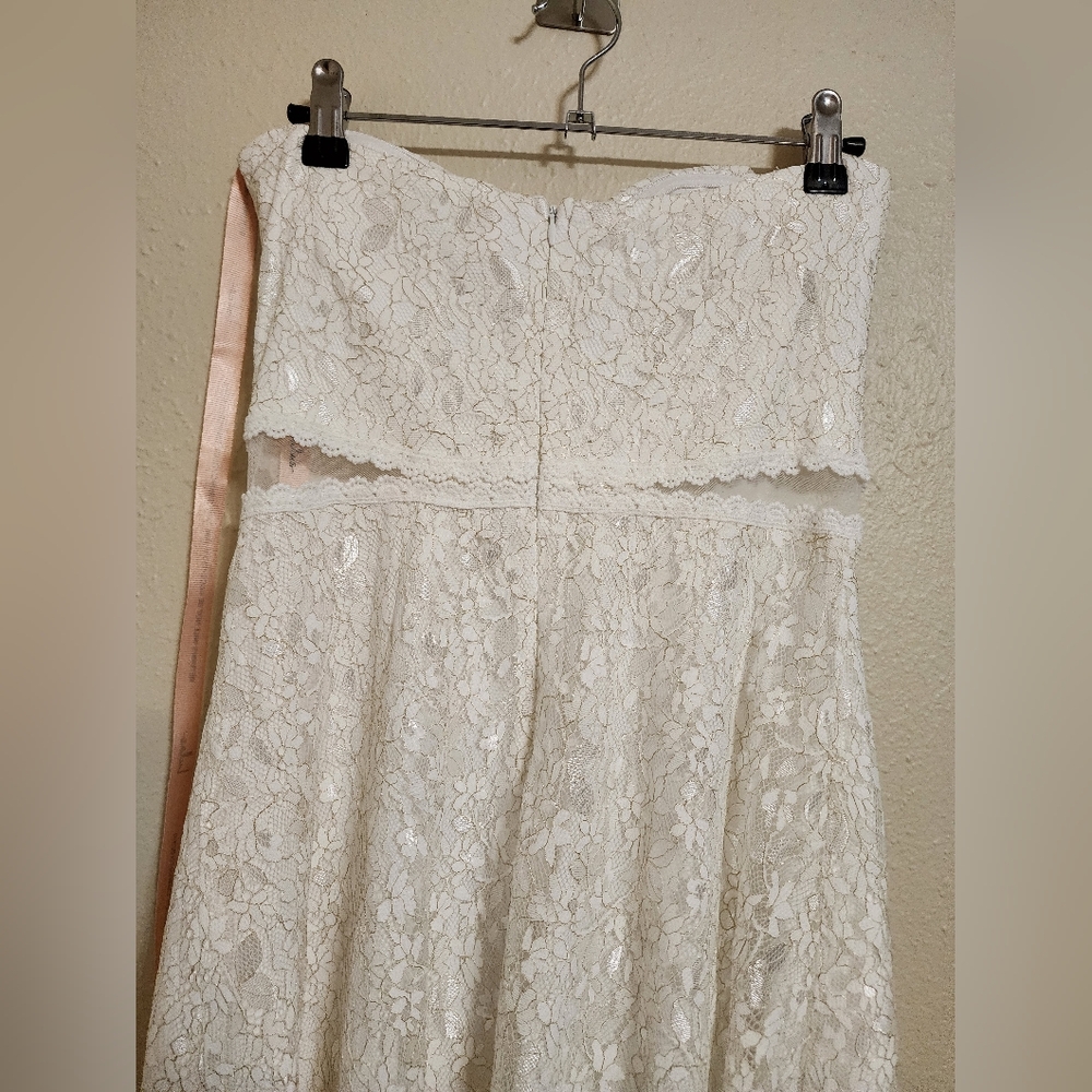Lulus Eldoria White Lace Strapless Bustier Maxi Dress S Wedding Bridal Party - Picture 10 of 11